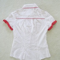 (New with tags) Red Polka Dot Button Down Shirt With Bow Details - Thumbnail 1