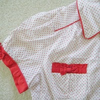 (New with tags) Red Polka Dot Button Down Shirt With Bow Details - Thumbnail 2