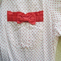 (New with tags) Red Polka Dot Button Down Shirt With Bow Details - Thumbnail 3