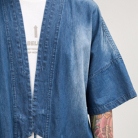 MID WASH DENIM KIMONO - Thumbnail 1
