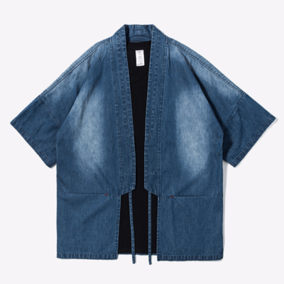 Mid wash denim kimono