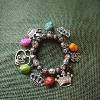 Silver stretch multicolor crowns