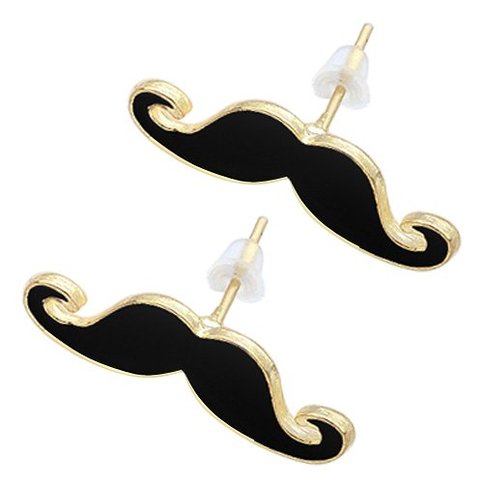 Ladies Mustache Earring Studs