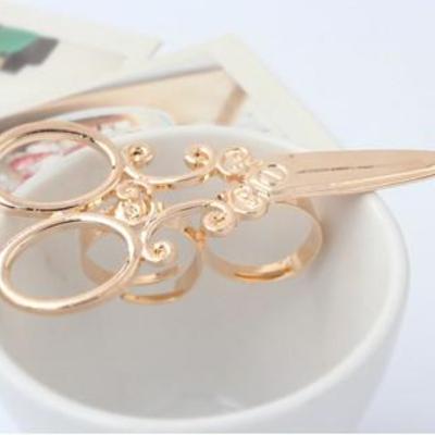 New double finger scissor adjustable ring