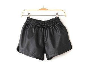 High Waist Faux Leather Shorts