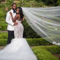 White Mermaid Unique Wedding Dresses South African Lace Bridal Gowns - Thumbnail 3