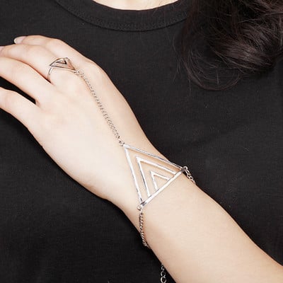 Geometric bracelet ring combo
