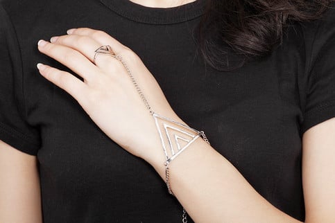 Geometric Bracelet Ring Combo