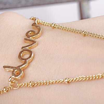 Love gold bracelet ring combo