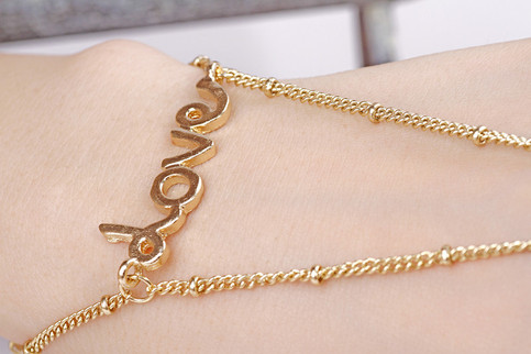 Love Gold Bracelet Ring Combo