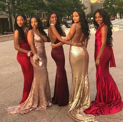 Affordable Mismatched Mermaid Long Bridesmaid Dresses, Cheap Unique Custom Long Bridesmaid Dresses, Affordable Bridesmaid Gowns