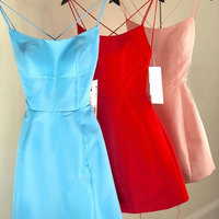 Simple Criss Cross Short Homecoming Dresses under 100 - Thumbnail 1