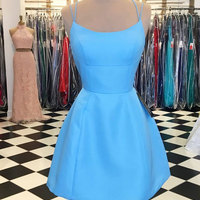 Simple Criss Cross Short Homecoming Dresses under 100 - Thumbnail 2