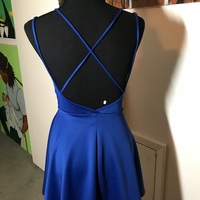 Criss Cross Royal Blue Short Homecoming Dresses - Thumbnail 1