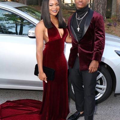 Wine red burgundy velvet prom dresses sexy deep v neck sleeveless black appliques african girl black girl evening formal gowns