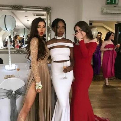 3 different style mermaid prom dresses crew neck beading crystals african girl black girl evening formal gowns