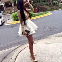 Mini Short Homecoming Dresses Deep V Nec Sheer Long Sleeve Gold Appliques Lace Black Girl African Girl Short Prom Dresses Cocktail Gowns - Thumbnail 1