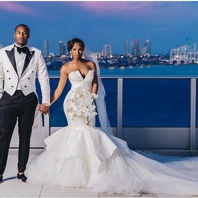 White mermaid satin wedding dresses sweetheart south african bridal gowns