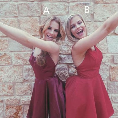 Criss cross spaghetti staps short homecoming dresses - Thumbnail 3