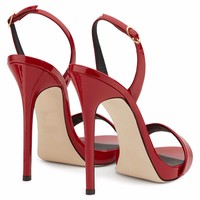 Simple Open Toe Stiletto High Heels Sandals Q-0037 - Thumbnail 1