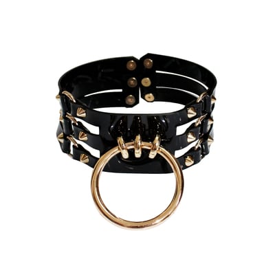 Tall tahliah choker ( black + gold )