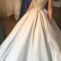 Beautiful Prom Dresses Ball Gown Off-the-shoulder Rhinestone Long Prom Dress Evening Dress - Thumbnail 1