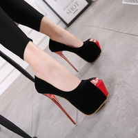 Platform Peep Toe Super High Stiletto Heels Sandals Party Shoes Q-0050 - Thumbnail 1
