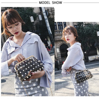 Gorgeous Transparent Pearl Rivet Shoulder Bag - Thumbnail 1