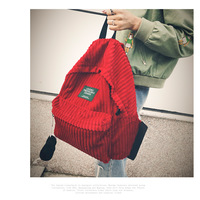 Cute Corduroy Back Pack School Bags - Thumbnail 2