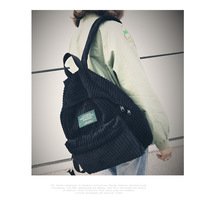 Cute Corduroy Back Pack School Bags - Thumbnail 4