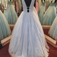 Sparkly Prom Dresses A-Line Pink Cheap Rhinestone Long Prom Dress Evening Dress - Thumbnail 2