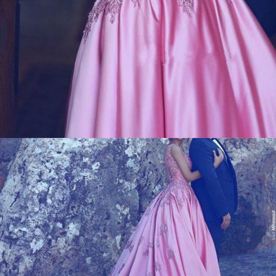 Fuchsia long wedding dresses with applique sweep train straps sale online