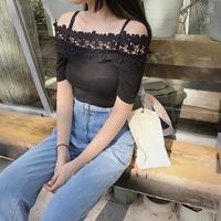 Floral Off Shoulder Sling Top - Thumbnail 2