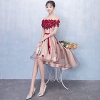 Pink tulle lace short prom dress, homecoming dress - Thumbnail 1