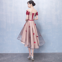 Pink tulle lace short prom dress, homecoming dress - Thumbnail 3