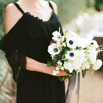 Simple black wedding dresses spaghetti straps a line chiffon lace bridal gowns