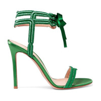 Roman Silk Straps Stiletto Heel Open-toe Ankle Strap High Heels Sandals Q-0057 - Thumbnail 3