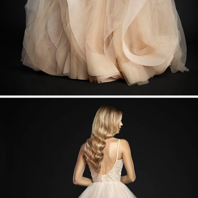 Sexy backless ball gown layered tulle prom dress custom made evening dress