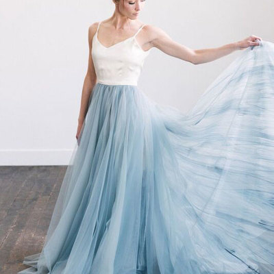 Spaghetti straps backless prom dresses long - Thumbnail 5