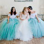 Two Piece Mint Green Long Bridesmaid Dress-1