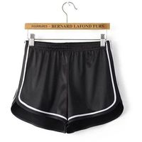 Simple Casual Loose Shiny Silk Satin Retro High Waist Sport Yoga Shorts - Thumbnail 3