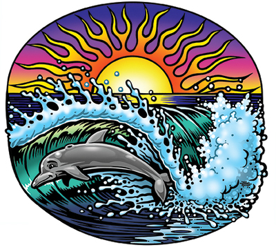 Dolphin Wave sticker 