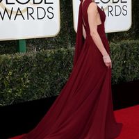 Inspired by Christine Evangelista Celebrity Dresses WIne Red Burgundy A Line Chiffon Prom Dresses Evening Formal Gowns - Thumbnail 2
