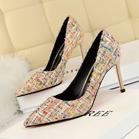 Colorful Pointed Toe Stiletto Heel High Heels Party Shoes Q-0082 - Thumbnail 1