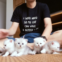 "I WORK HARD SO MY CAT CAN HAVE A BETTER LIFE" TEE - Thumbnail 2