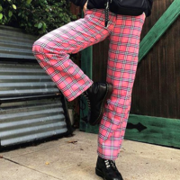 Free Shipping-CYBER PUNK PINKY TARTAN TROUSERS ( WITH CHAIN ) - Thumbnail 2
