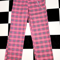 Free Shipping-CYBER PUNK PINKY TARTAN TROUSERS ( WITH CHAIN ) - Thumbnail 4