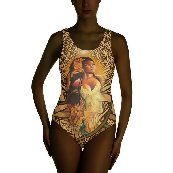 Image of Oshun One-Piece Swimsuit Earth Pattern