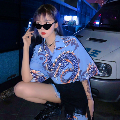 Free shipping-japanese vintage dragon blouse - Thumbnail 5