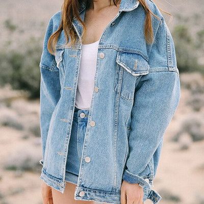 Autumn and winter harajuku women's denim jacket - Thumbnail 4